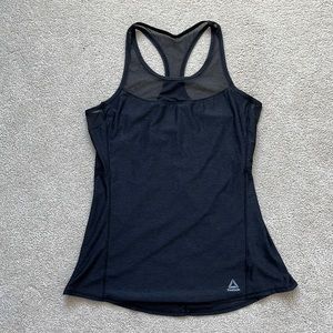 Black womens reebok tank top size XS/S with mesh top
